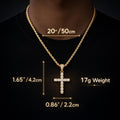 DIAMOND CROSS PENDANT ON 3MM ROPE CHAIN | SILVER